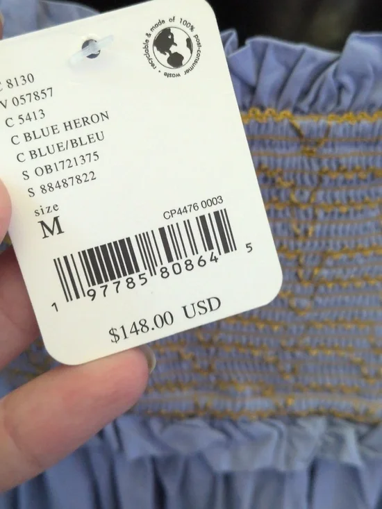 ✨nwt Free People Bluebell Solid Maxi Dress In Blue Gold Size M - Picture 7 of 8